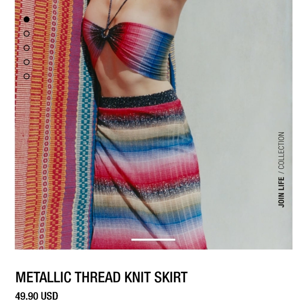 Zara Metallic Thread Knit Skirt and Top